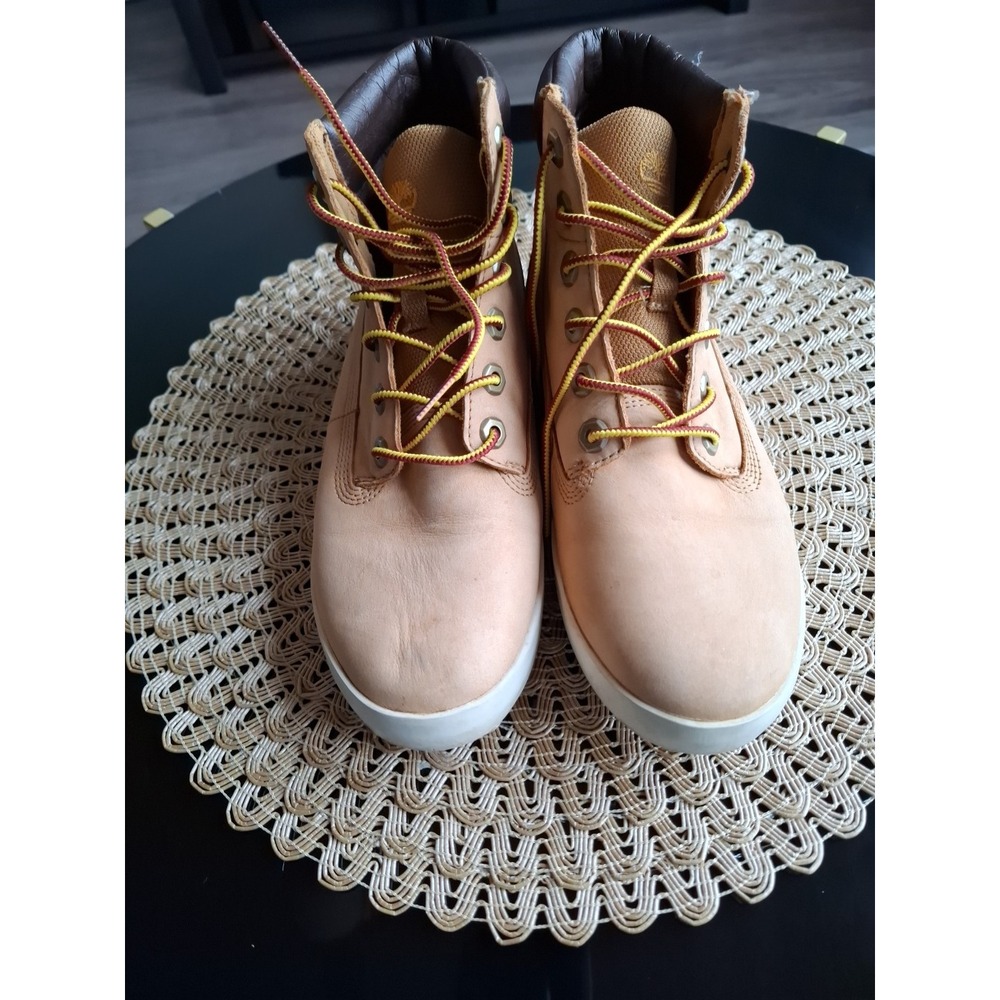 Timberland Boots Womens Tan Leather High Top Ankle Combat Boots Sz 8 Hiking